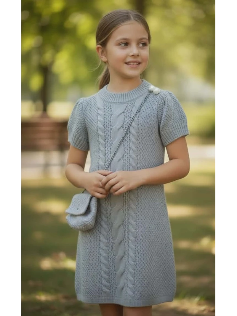 Dievčenské svetríkové šaty s kabelkou