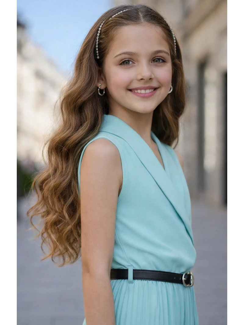 Dievčenský overal s opaskom