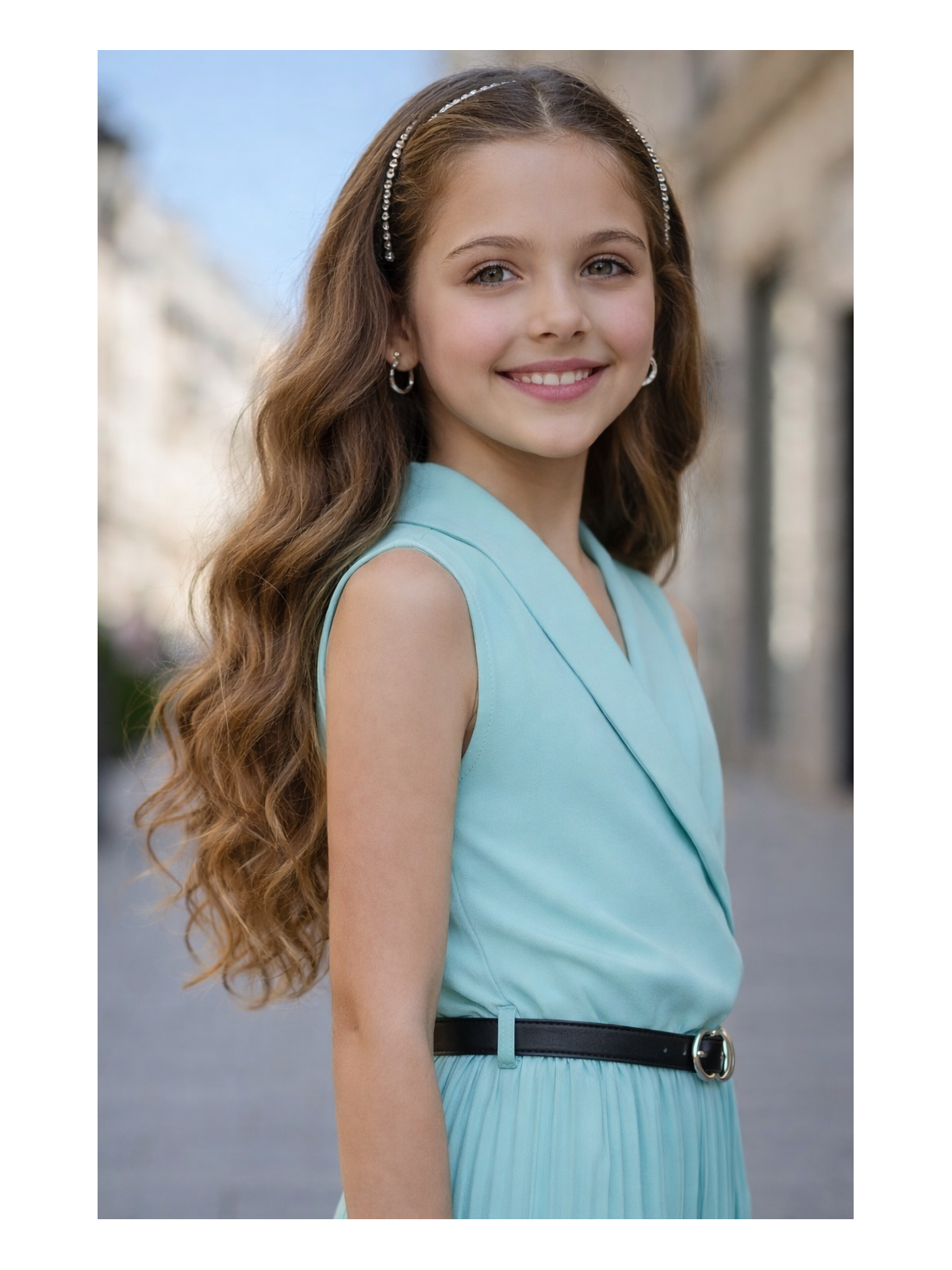 Dievčenský overal s opaskom