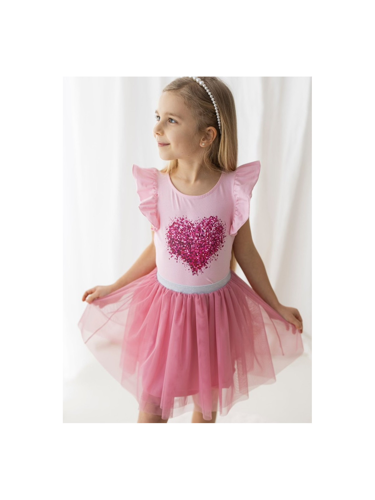 Dievčenské tričko s potlačou srdiečka