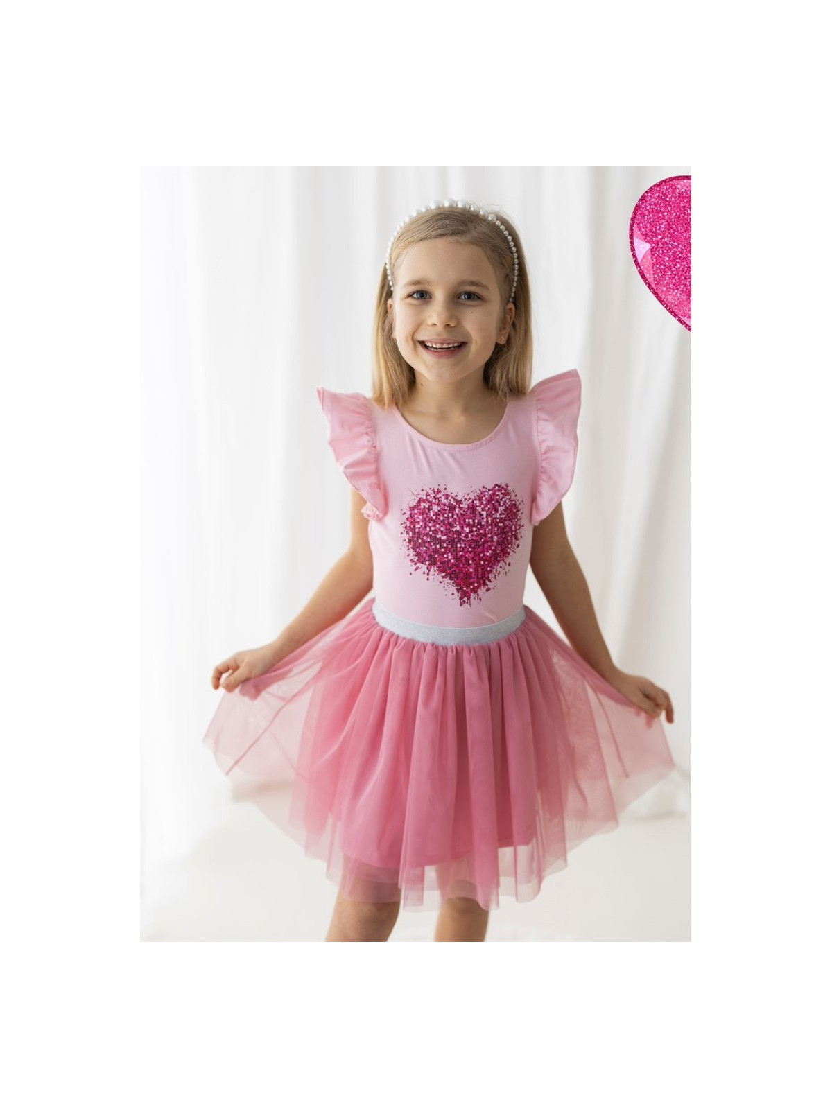 Dievčenské tričko s potlačou srdiečka