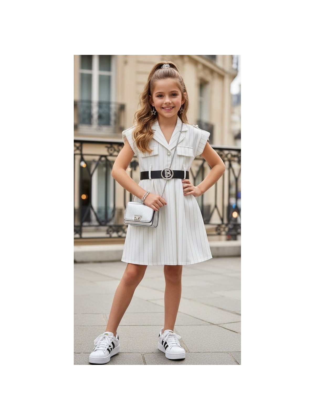 Dievčenské letné šaty s opaskom