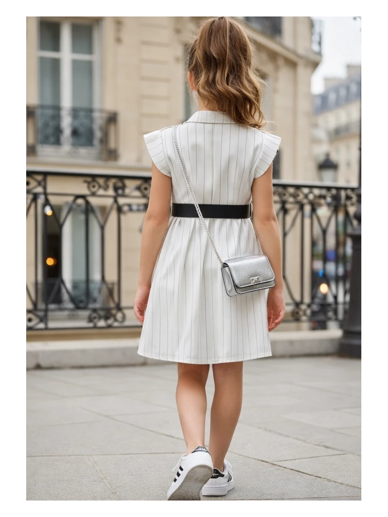 Dievčenské letné šaty s opaskom