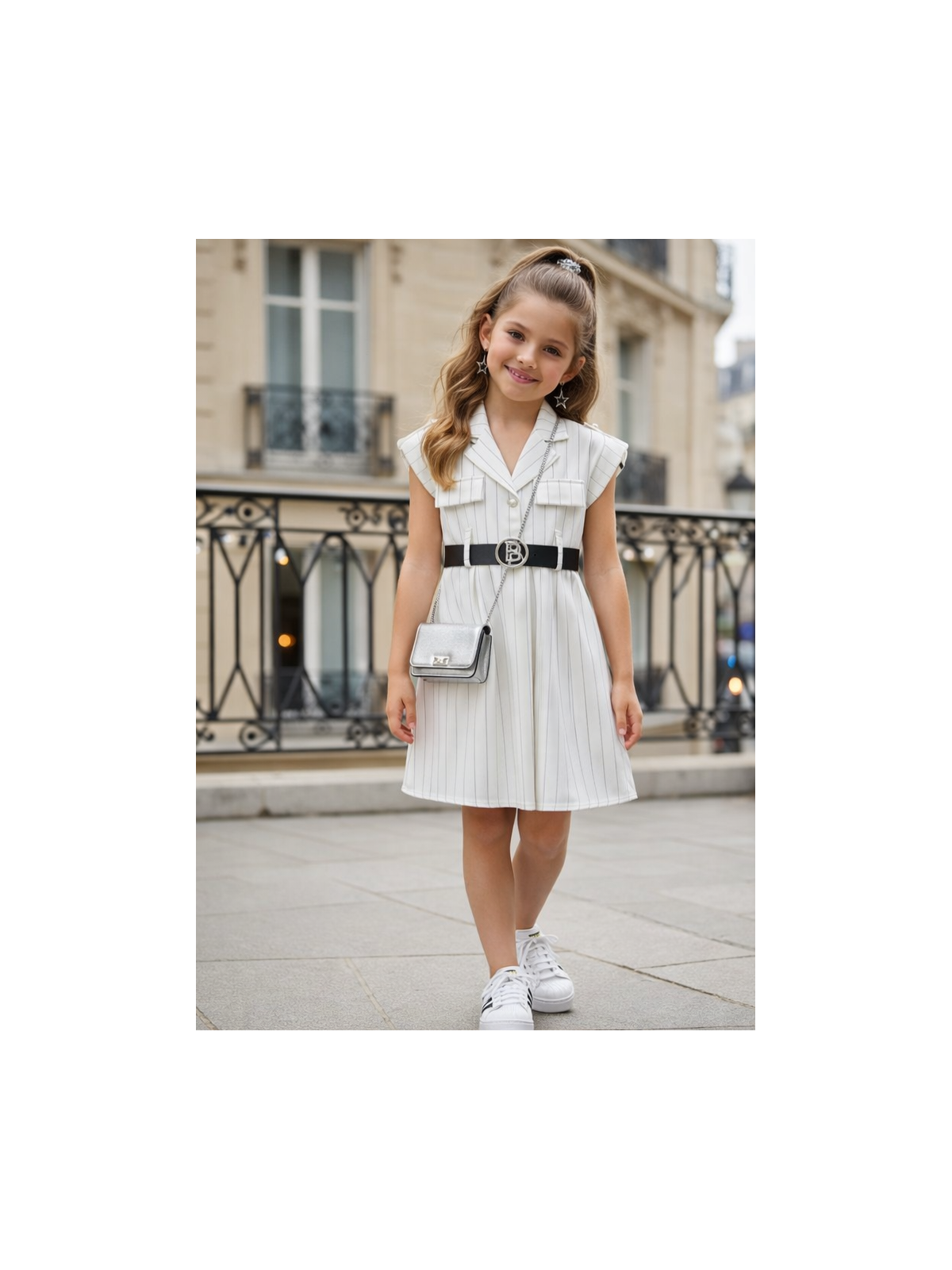 Dievčenské letné šaty s opaskom