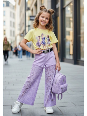 Dievčenské nohavice s čipkou 2 farby