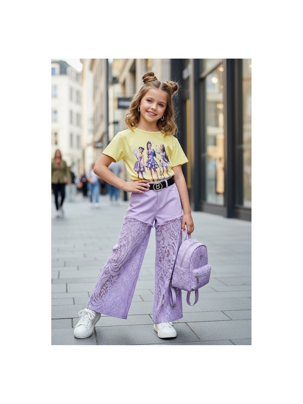 Dievčenské nohavice s čipkou 2 farby