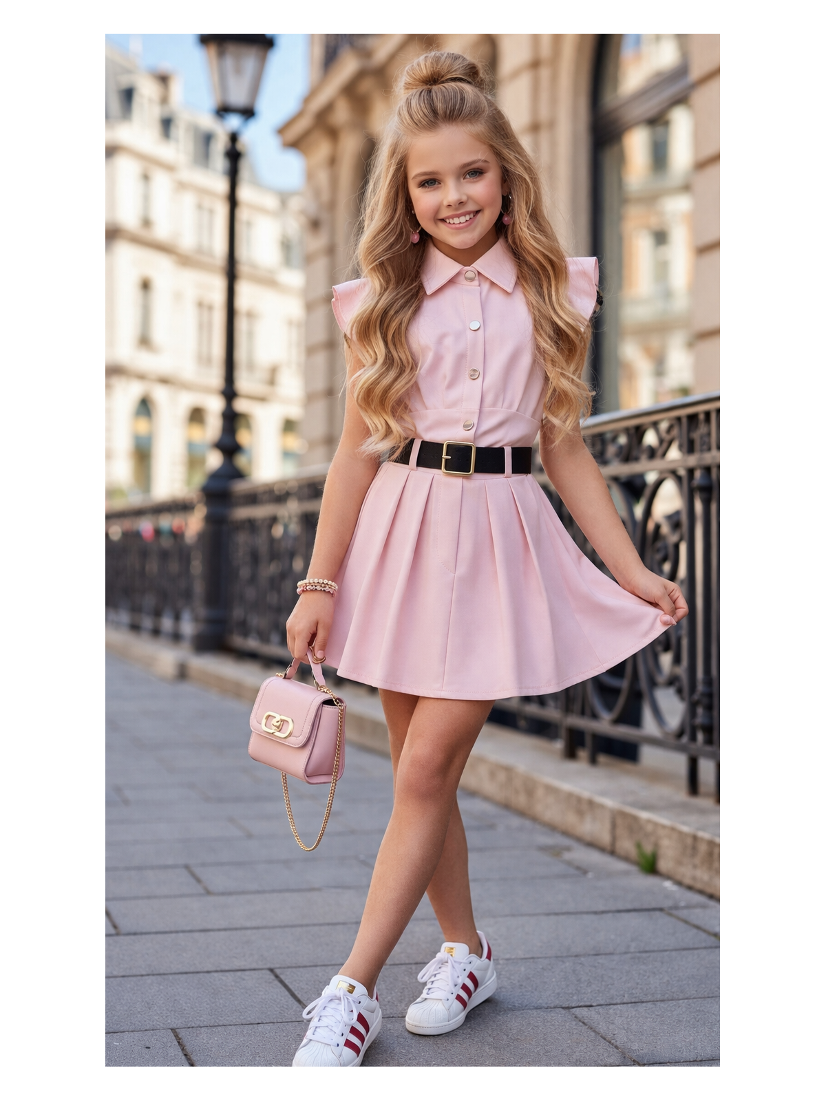 Dievčenský komplet košeľa a sukňa