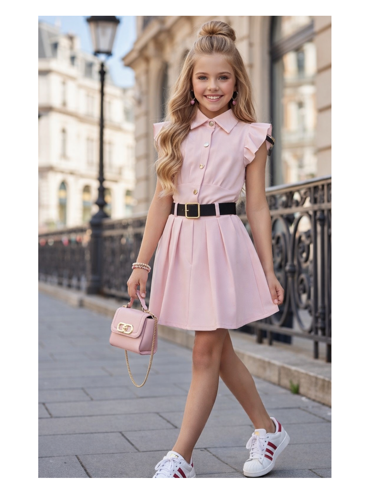 Dievčenský komplet košeľa a sukňa