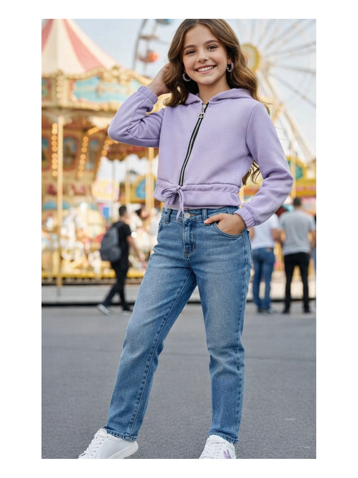 Dievčenská mikina na stiahnutie