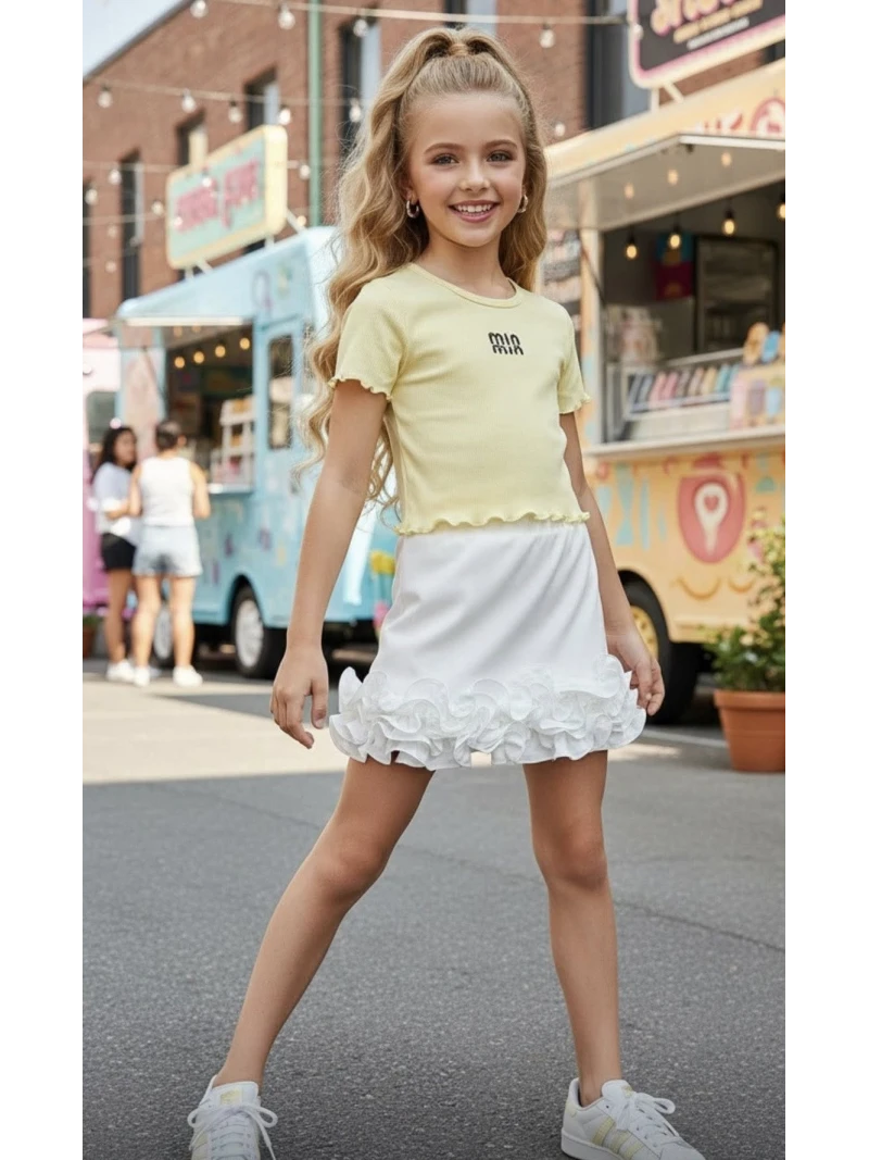 Dievčenská sukňa s volánmi 2 farby