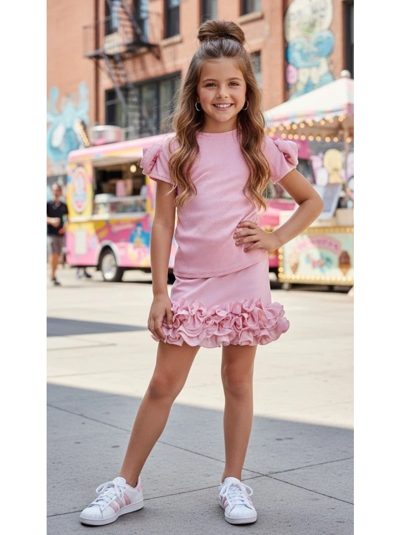 Dievčenská sukňa s volánmi 2 farby