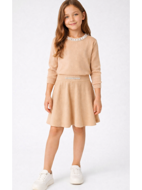 Dievčenská úpletová sukňa so štrasom