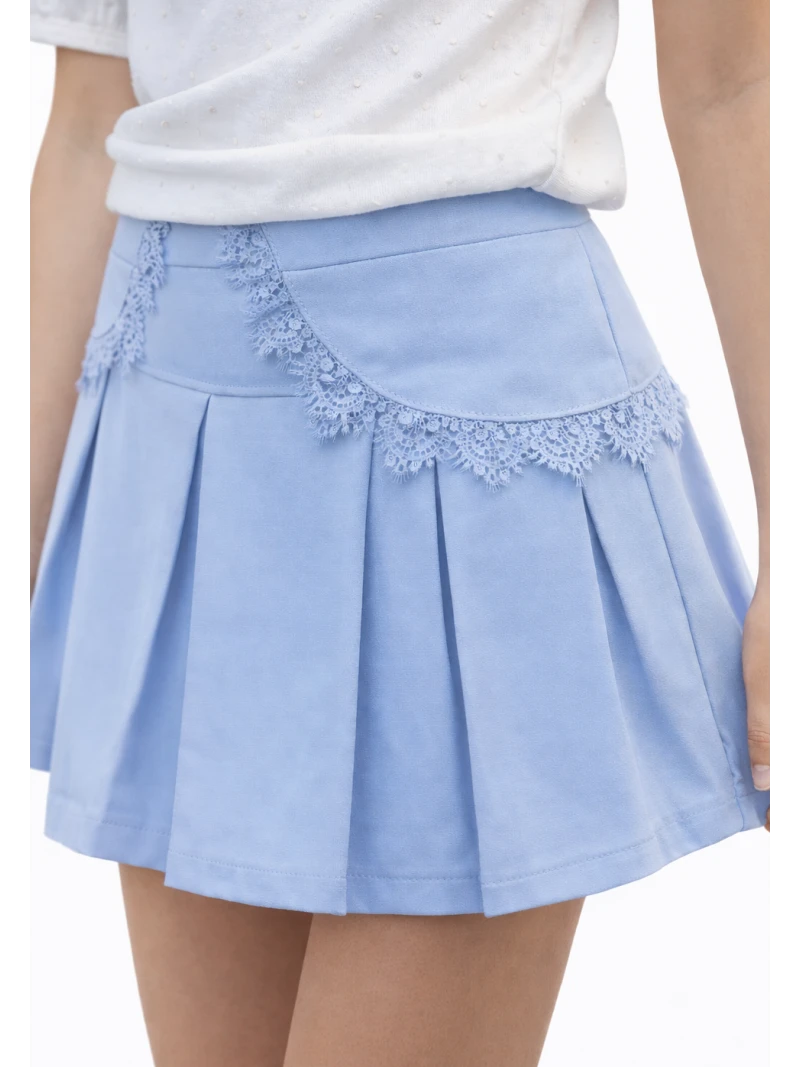 Dievčenské sukňokraťasy s čipkou 2 farby
