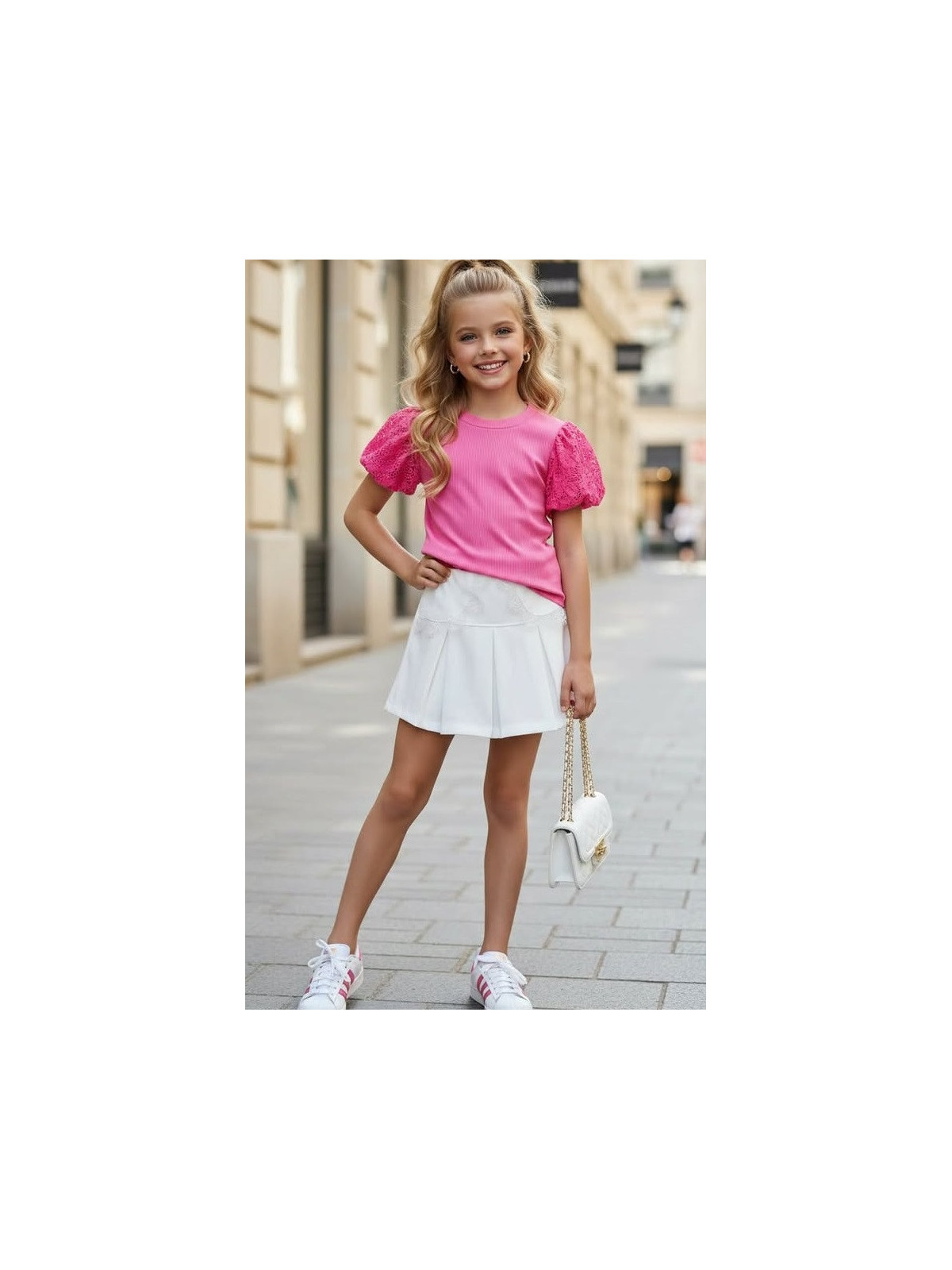 Dievčenské tričko s balónovými rukávmi 2 farby