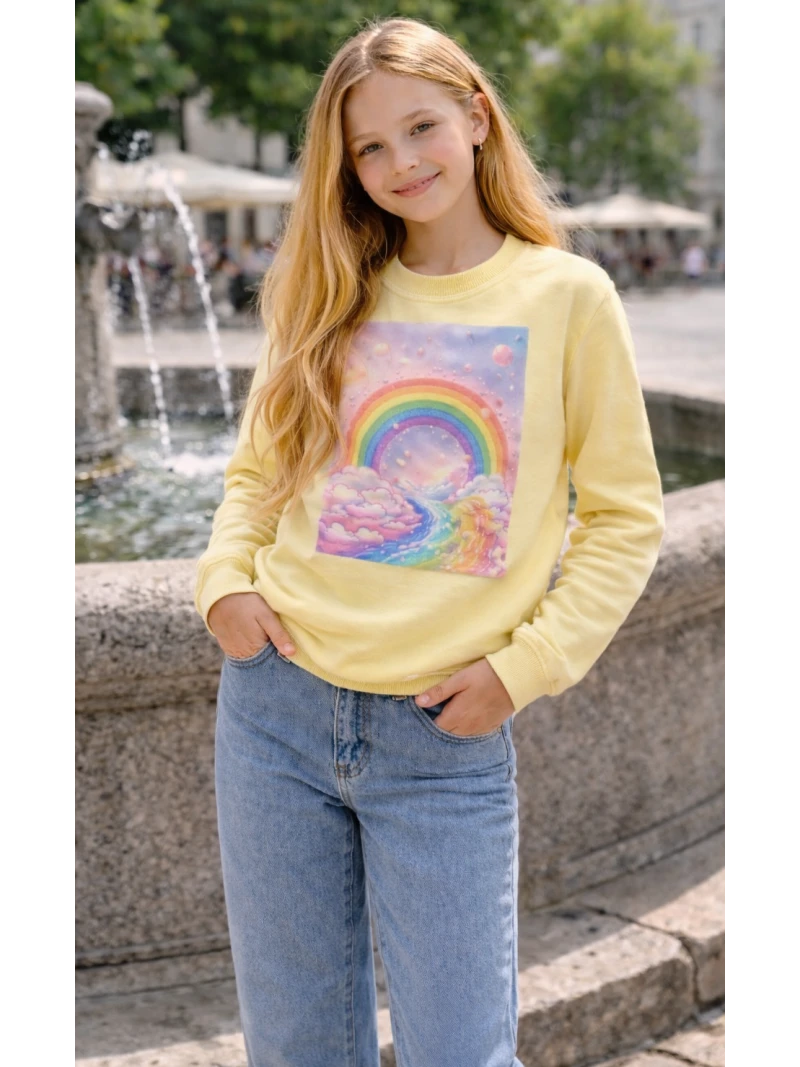 Dievčenská mikina s potlačou a zirkónmi