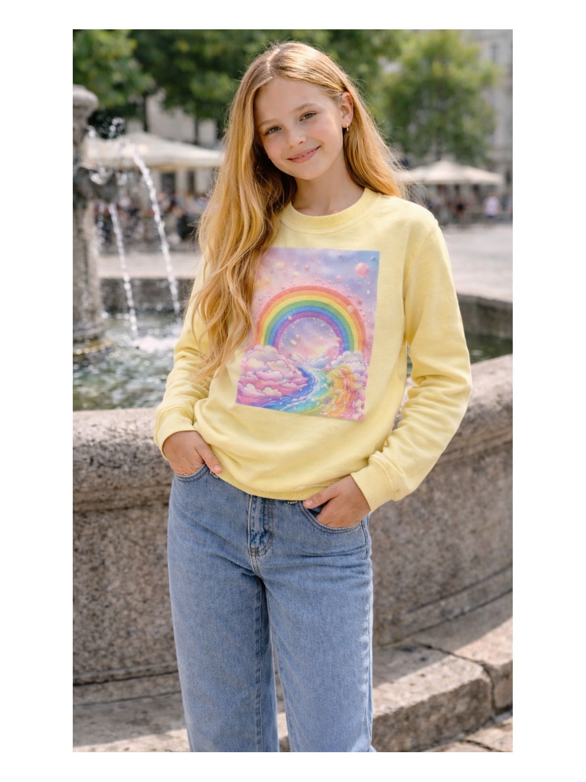 Dievčenská mikina s potlačou a zirkónmi