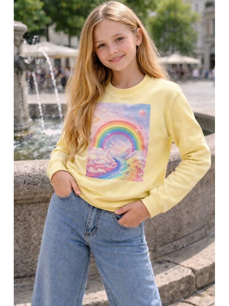 Dievčenská mikina s potlačou a zirkónmi