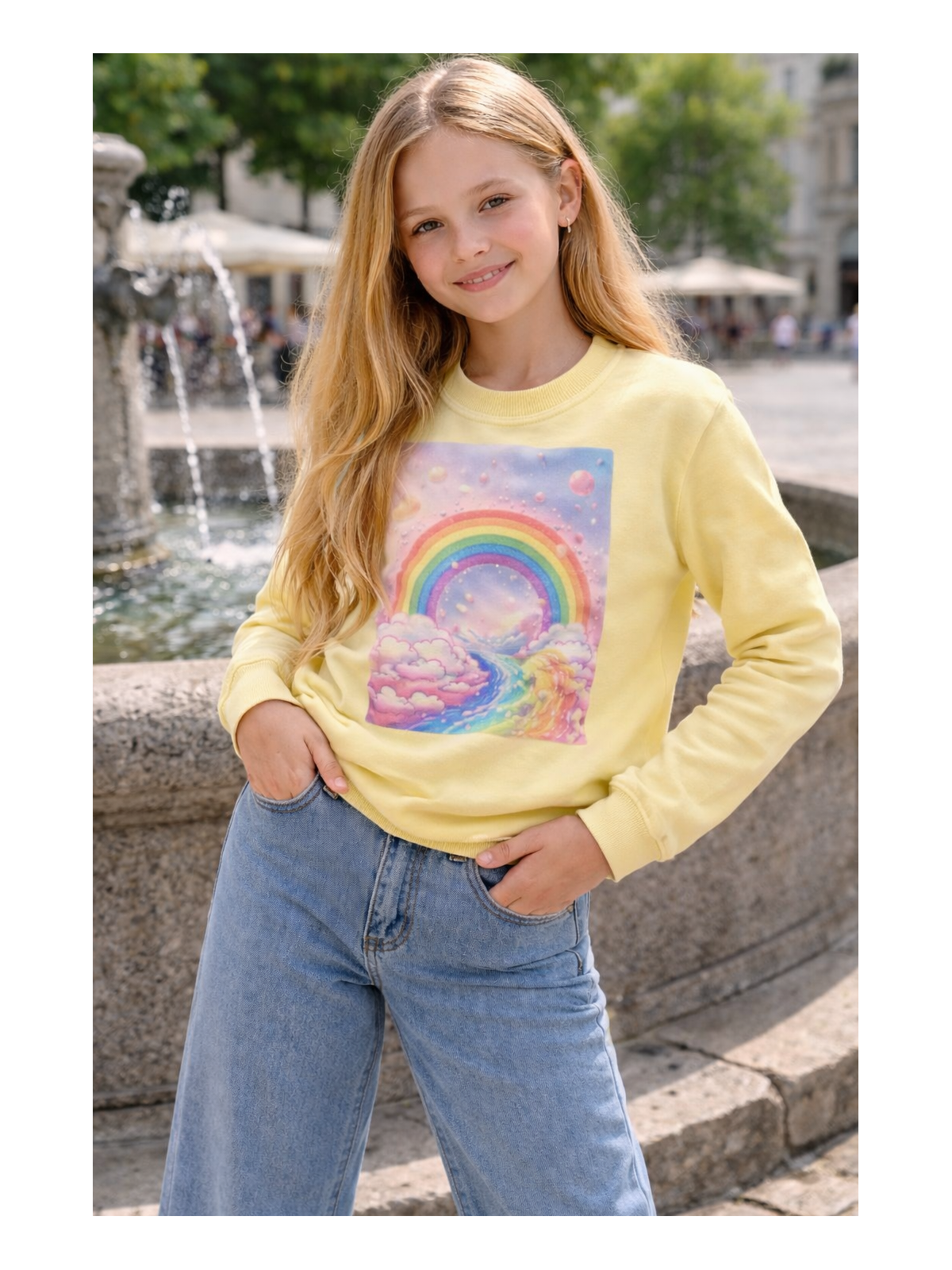 Dievčenská mikina s potlačou a zirkónmi