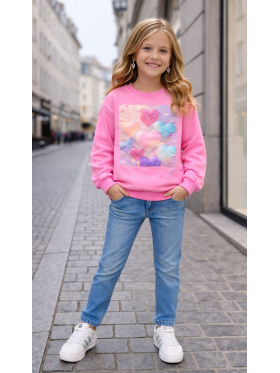 Dievčenská mikina s potlačou a zirkónmi