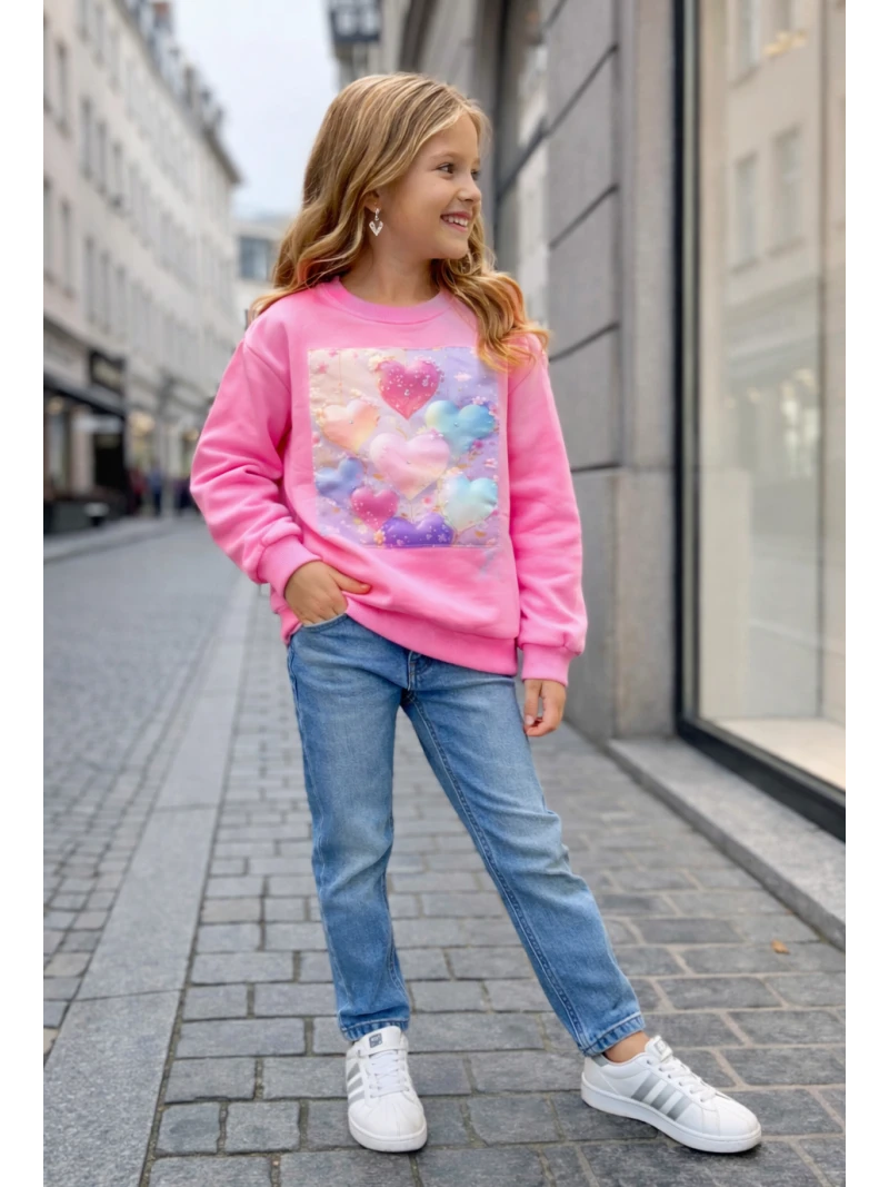 Dievčenská mikina s potlačou a zirkónmi