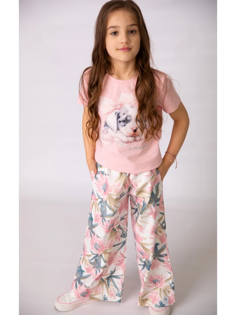 Dievčenské tričko s potlačou a zirkónmi Malami