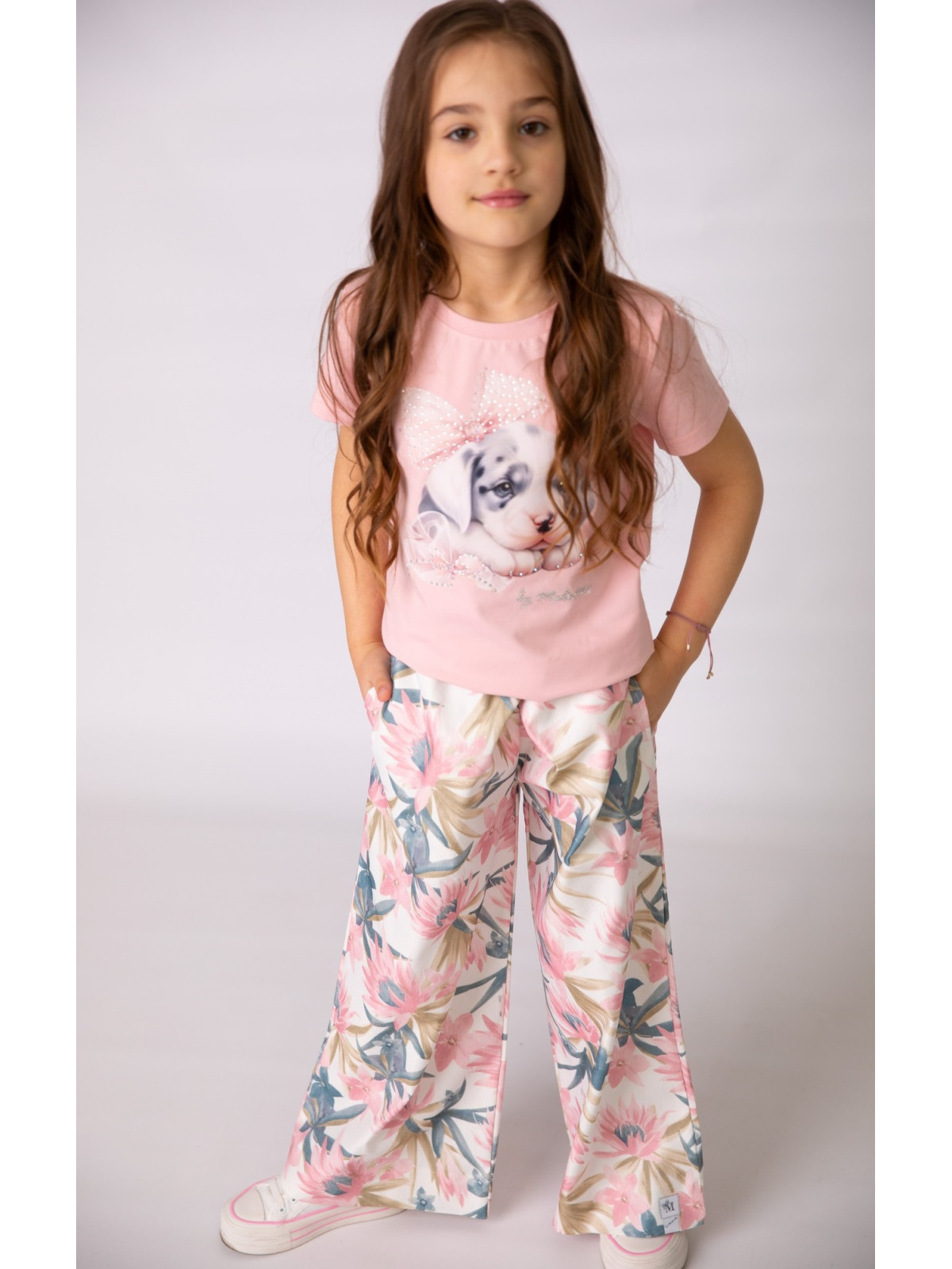 Dievčenské tričko s potlačou a zirkónmi Malami