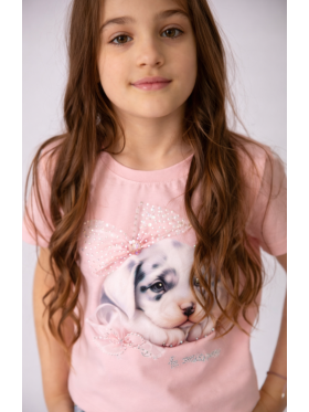 Dievčenské tričko s potlačou a zirkónmi Malami