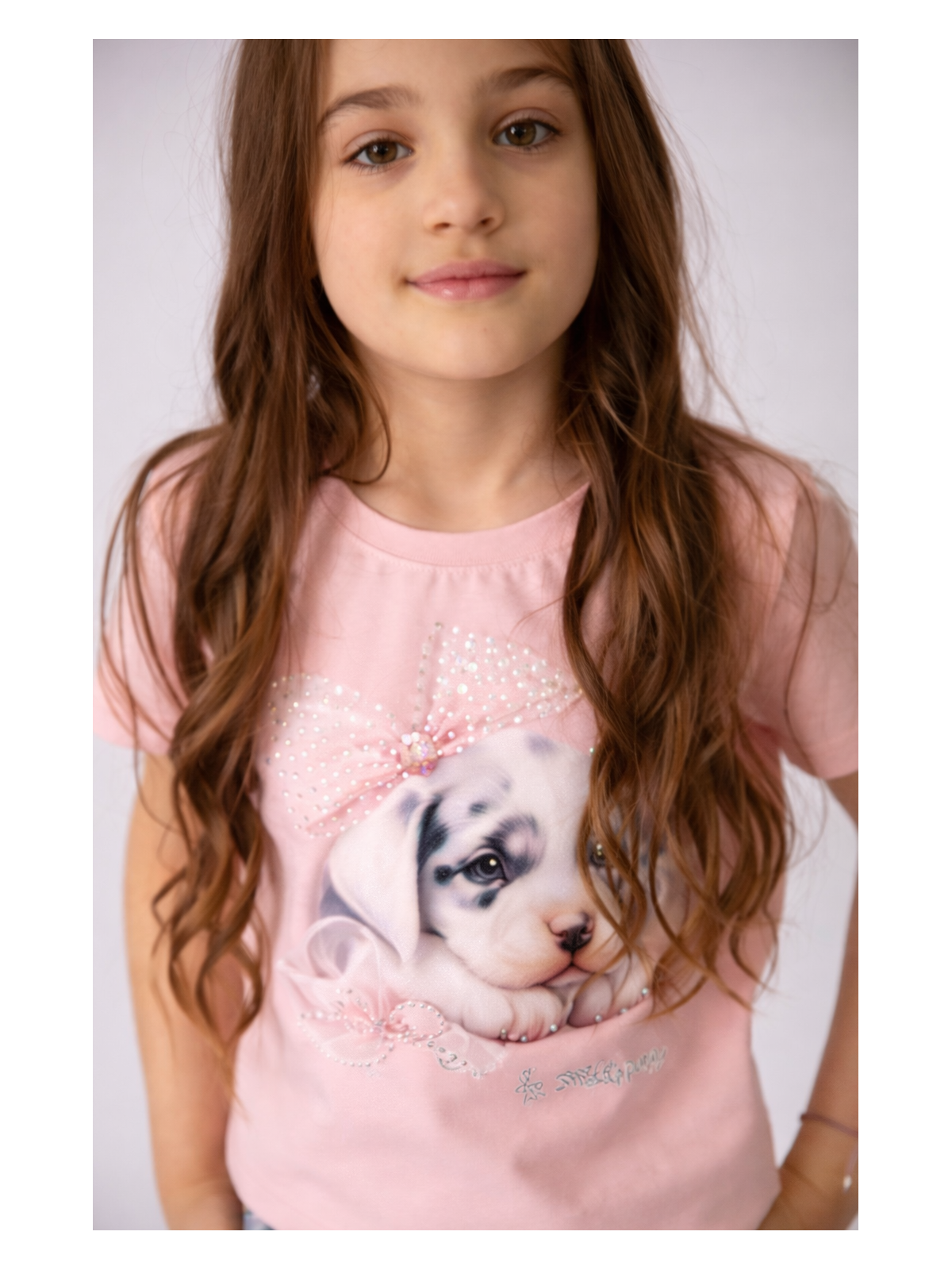 Dievčenské tričko s potlačou a zirkónmi Malami