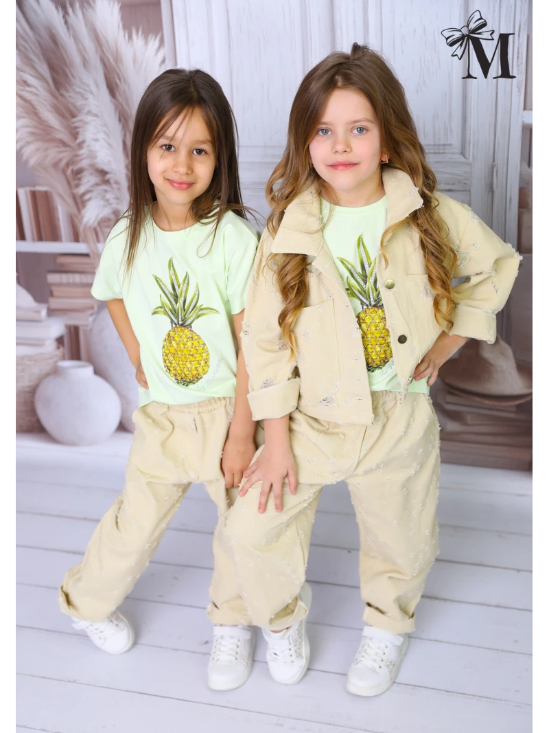 Dievčenské tričko s potlačou a zirkónmi Malami