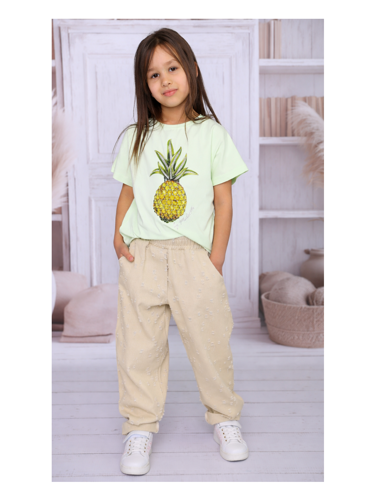 Dievčenské tričko s potlačou a zirkónmi Malami