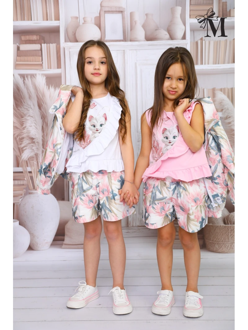 Dievčenské tričko s potlačou a zirkónmi Malami