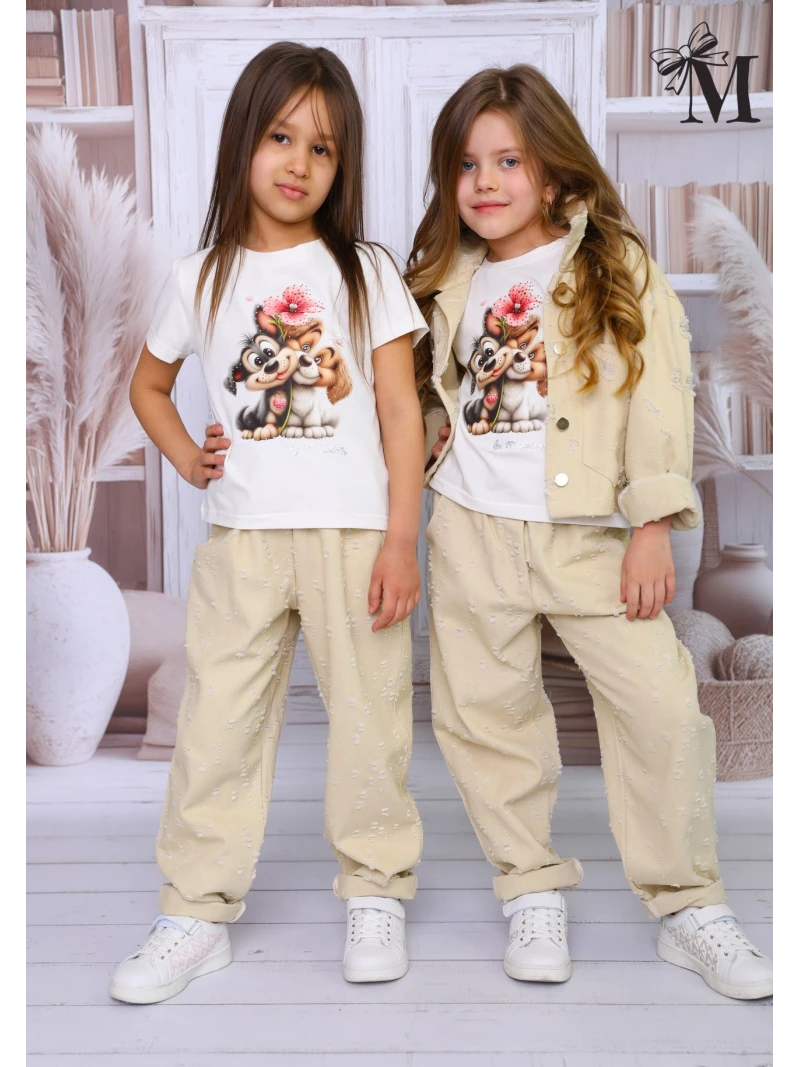 Dievčenské tričko s potlačou a zirkónmi Malami