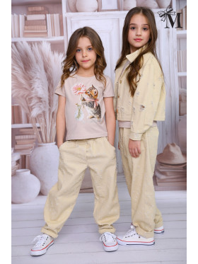 Dievčenské tričko s potlačou a zirkónmi Malami