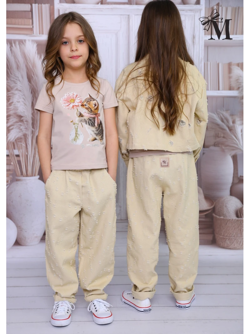 Dievčenské tričko s potlačou a zirkónmi Malami