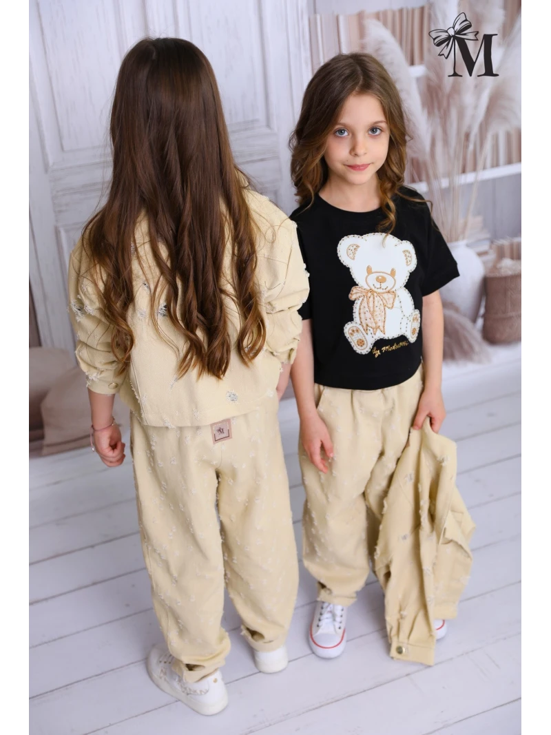 Dievčenské tričko s potlačou a zirkónmi Malami