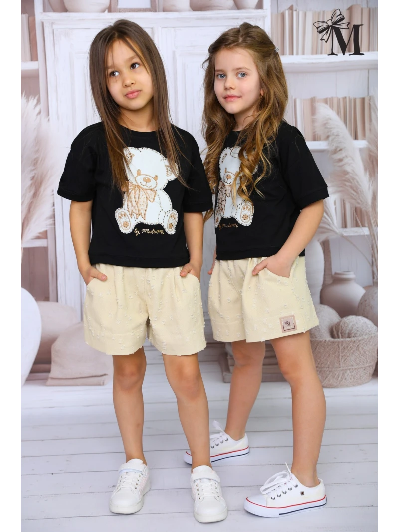 Dievčenské tričko s potlačou a zirkónmi Malami