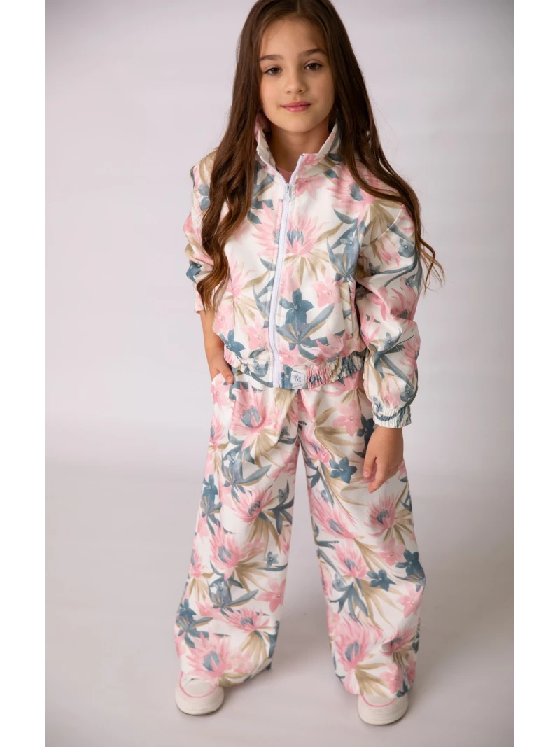 Dievčenské nohavice s kvetinovou potlačou Malami