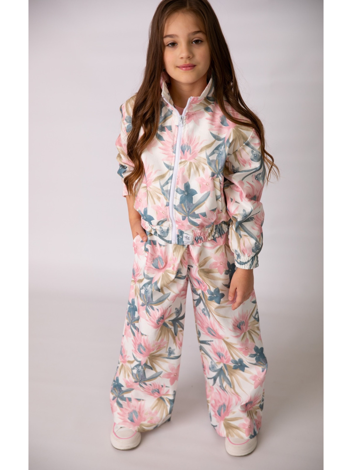 Dievčenské nohavice s kvetinovou potlačou Malami