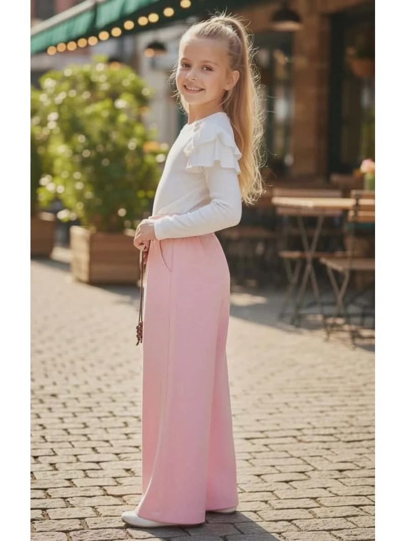 Dievčenské nohavice s opaskom