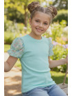 Dievčenské letné tričko s balónovými rukávmi