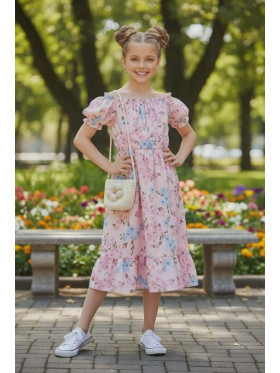 Dievčenské letné šaty s kabelkou