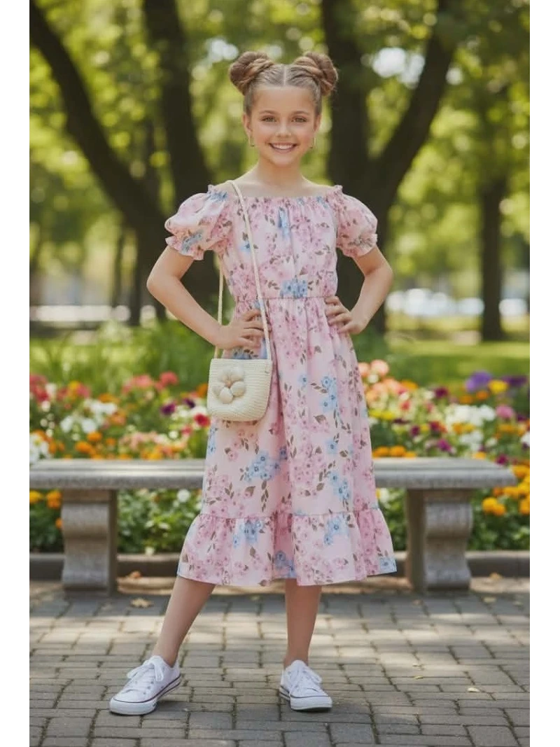 Dievčenské letné šaty s kabelkou