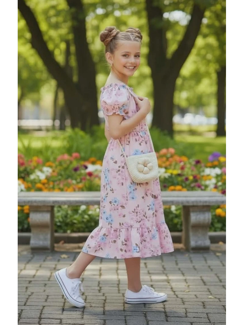 Dievčenské letné šaty s kabelkou