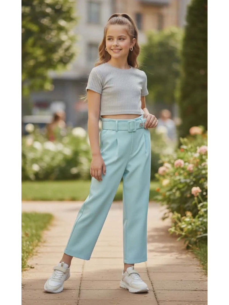 Dievčenské nohavice s brošňou 2 farby