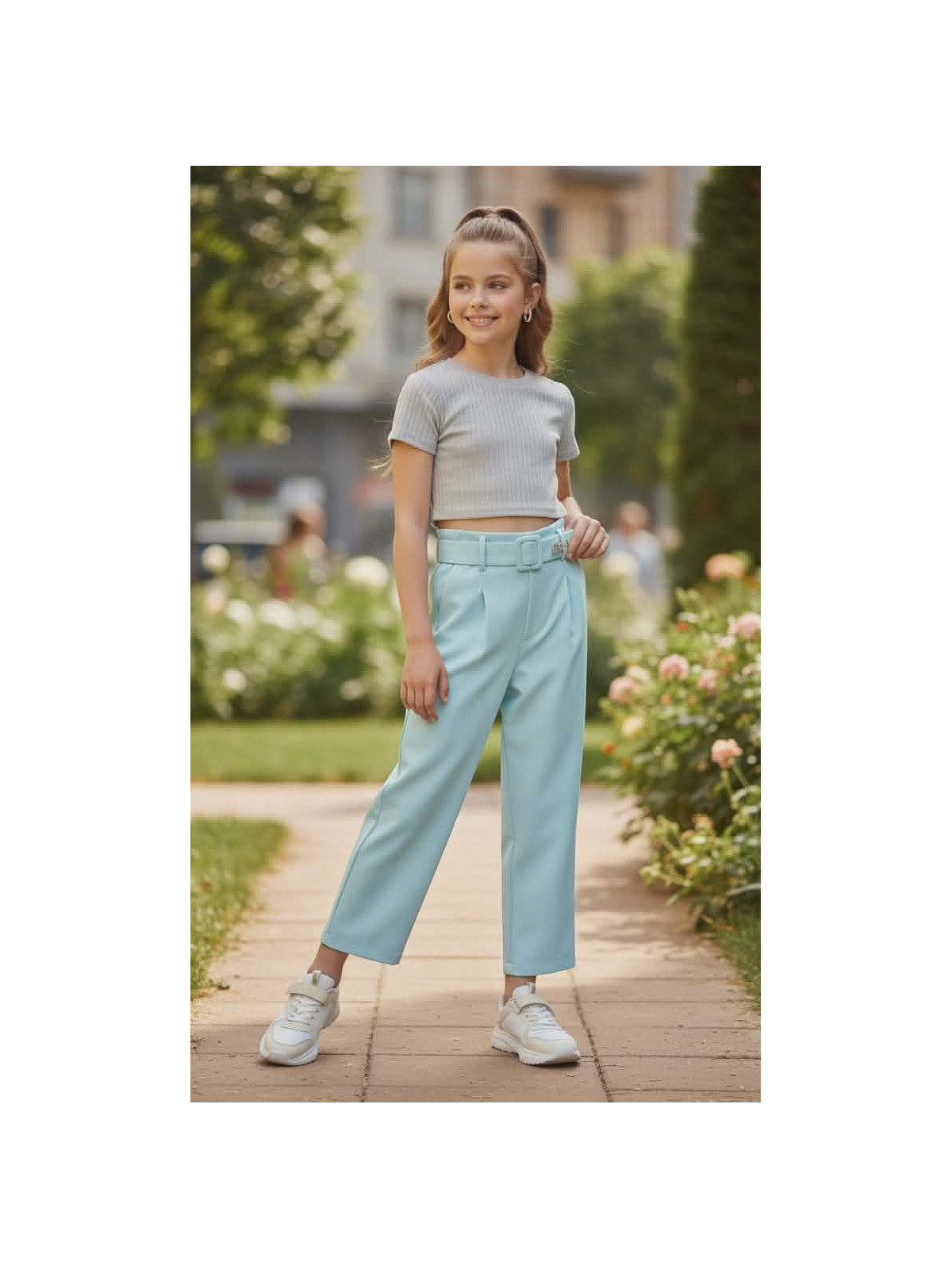 Dievčenské nohavice s brošňou 2 farby