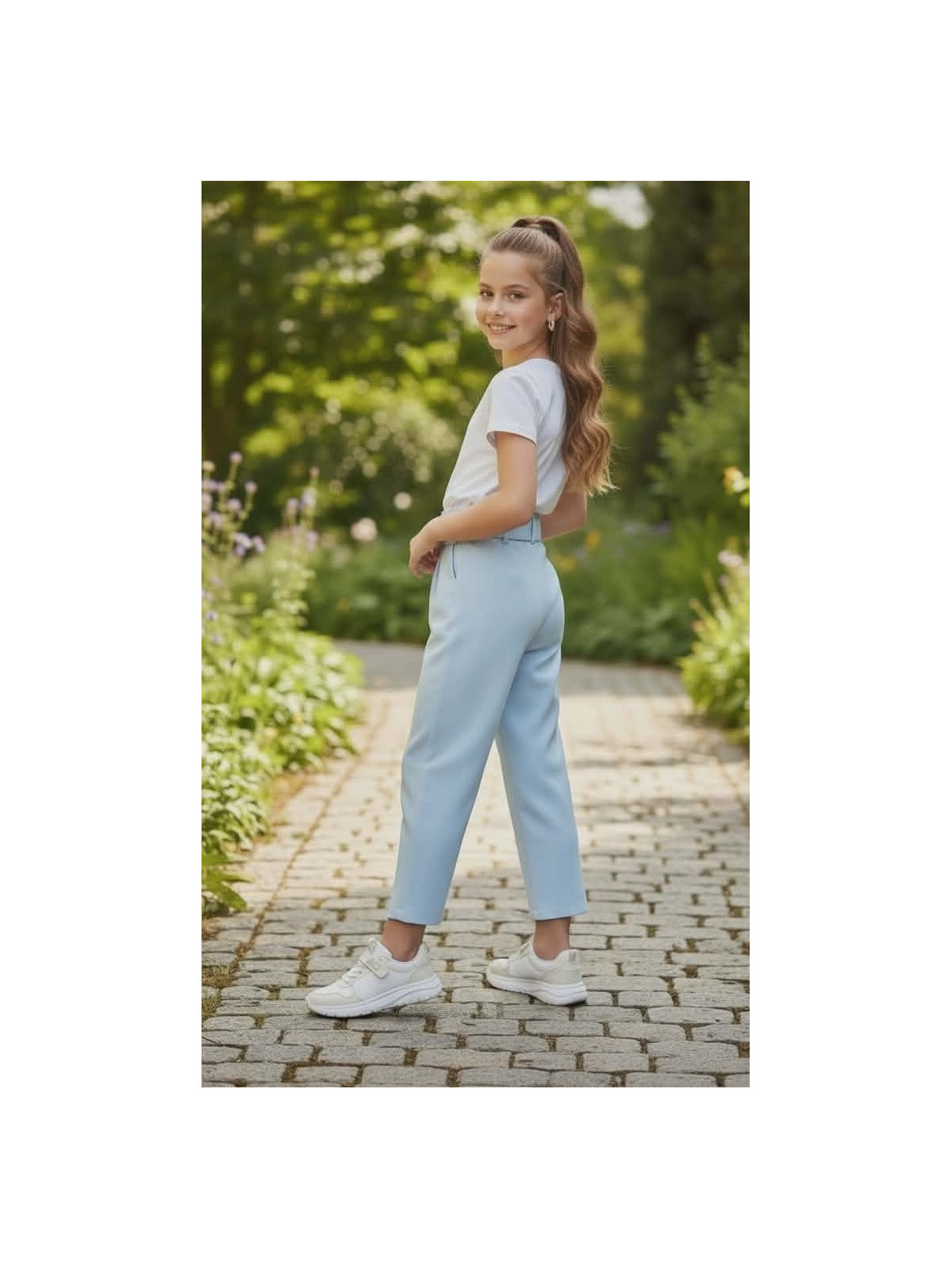 Dievčenské nohavice s brošňou 2 farby