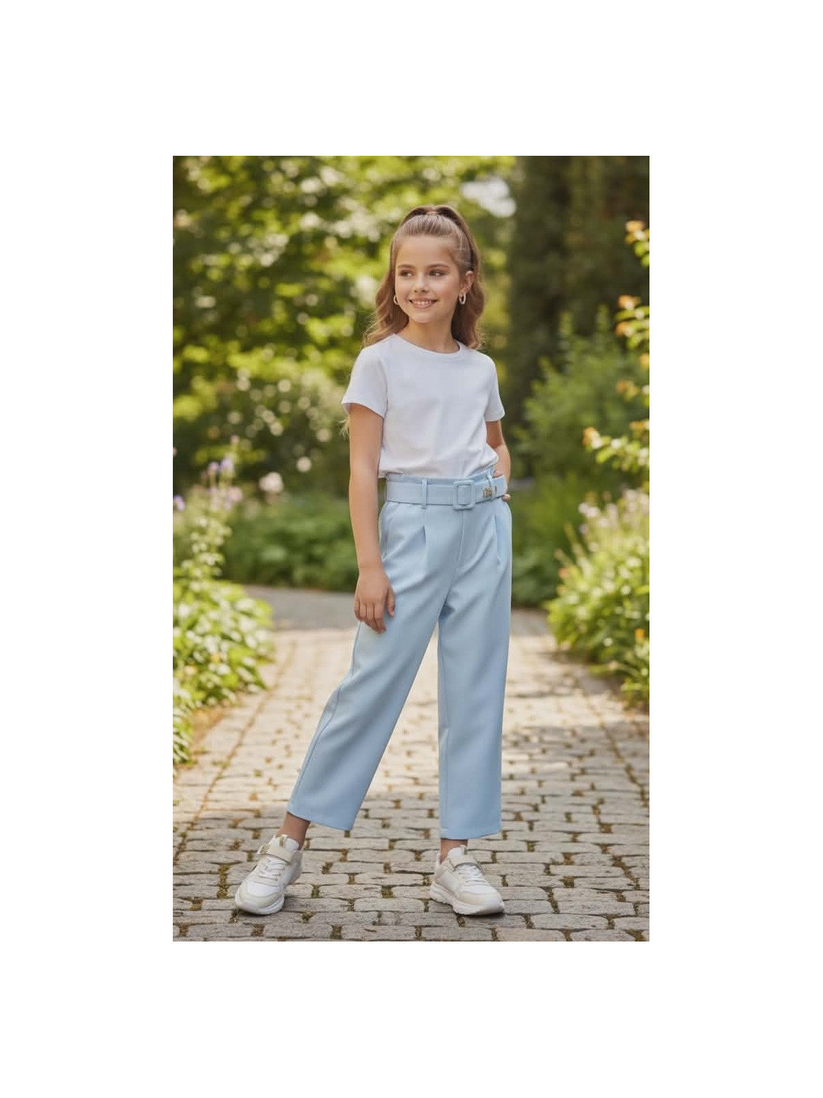 Dievčenské nohavice s brošňou 2 farby