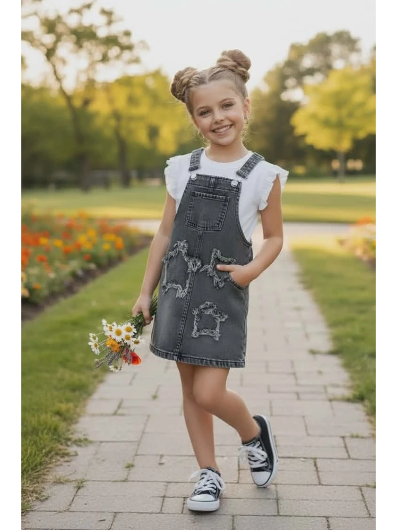 Dievčenská rifľová sukňa s tričkom