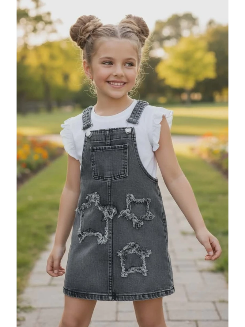 Dievčenská rifľová sukňa s tričkom