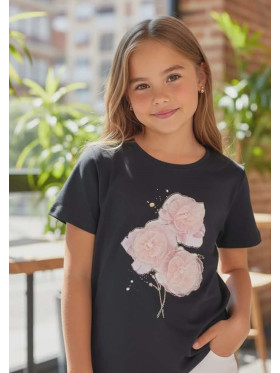 Dievčenské tričko s potlačou a zirkónmi